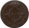 Монета. Швеция. 1/2 скиллинга 1820 год.