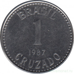 Монета. Бразилия. 1 крузадо 1987 год.