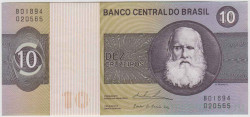 Банкнота. Бразилия. 10 крузейро 1970 год. Тип 193c.
