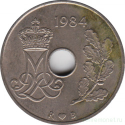 Монета. Дания. 25 эре 1984 год.