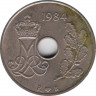  Монета. Дания. 25 эре 1984 год. ав.