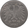 Монета. ФРГ. 5 марок 1987 год. Монетный двор - Штутгарт (F). ав.