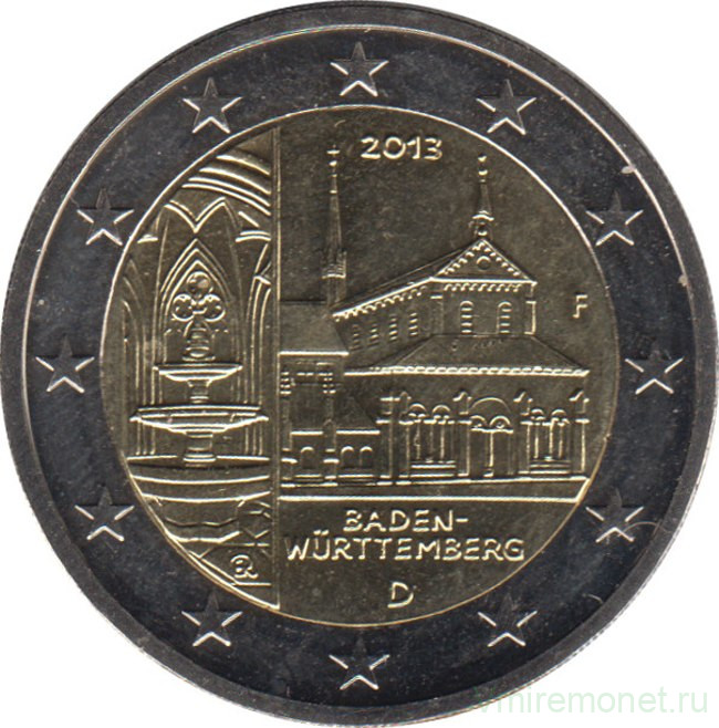 Монета. Германия. 2 евро 2013 год. Баден - Вюртемберг (F).