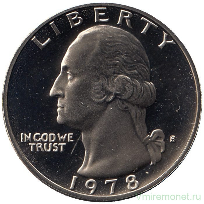 Монета. США. 25 центов 1978 год. Монетный двор S.