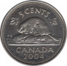 Монета. Канада. 5 центов 2004 год. (P) ав.