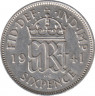 Монета. Великобритания. 6 пенсов 1941 год. ав.
