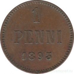 Монета. Русская Финляндия. 1 пенни 1893 год.