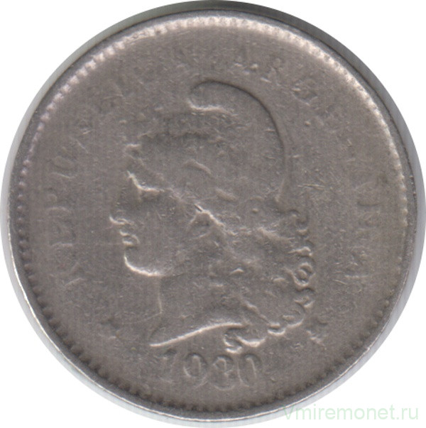 Монета. Аргентина. 10 сентаво 1930 год.