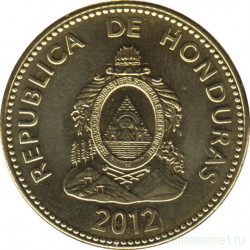 Монета. Гондурас. 10 сентаво 2012 год.