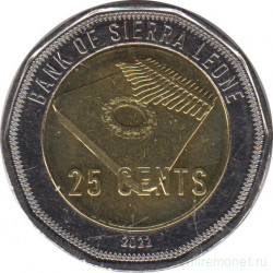 Монета. Сьерра-Леоне. 25 центов 2022 год.