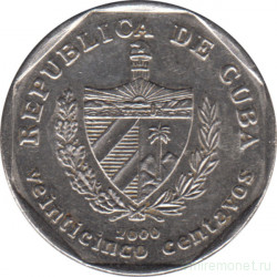 Монета. Куба. 25 сентаво 2000 год (конвертируемый песо).
