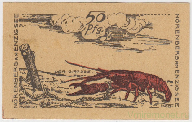 Бона. Нотгельд. Германия. Город Нёрнберг (Иньско). 50 пфеннигов 1921 год. Вариант 979.37.а.