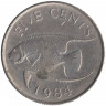 Монета. Бермудские острова. 5 центов 1984 год. 