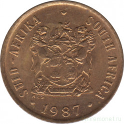 Монета. Южно-Африканская республика (ЮАР). 1 цент 1987 год.