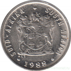 Монета. Южно-Африканская республика (ЮАР). 5 центов 1988 год.