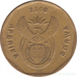 Монета. Южно-Африканская республика (ЮАР). 20 центов 2000 год. Новый тип.
