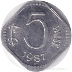 Монета. Индия. 5 пайс 1987 год. "*" - Хайдарабад.