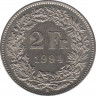 Монета. Швейцария. 2 франка 1994 год. ав.
