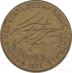 Монета. Центральноафриканский экономический и валютный союз (ВЕАС). 10 франков 1974 год.