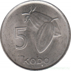 Монета. Нигерия. 5 кобо 1986 год.