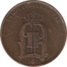  Монета. Швеция. 2 эре 1875 год. рев.