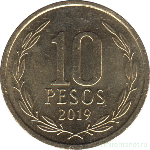 Монета. Чили. 10 песо 2019 год.
