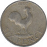 Монета. Малави. 6 пенсов 1967 год. ав.