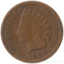 Монета. США. 1 цент 1889 год.