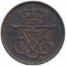 Монета. Дания. 1 эре 1907 год. 