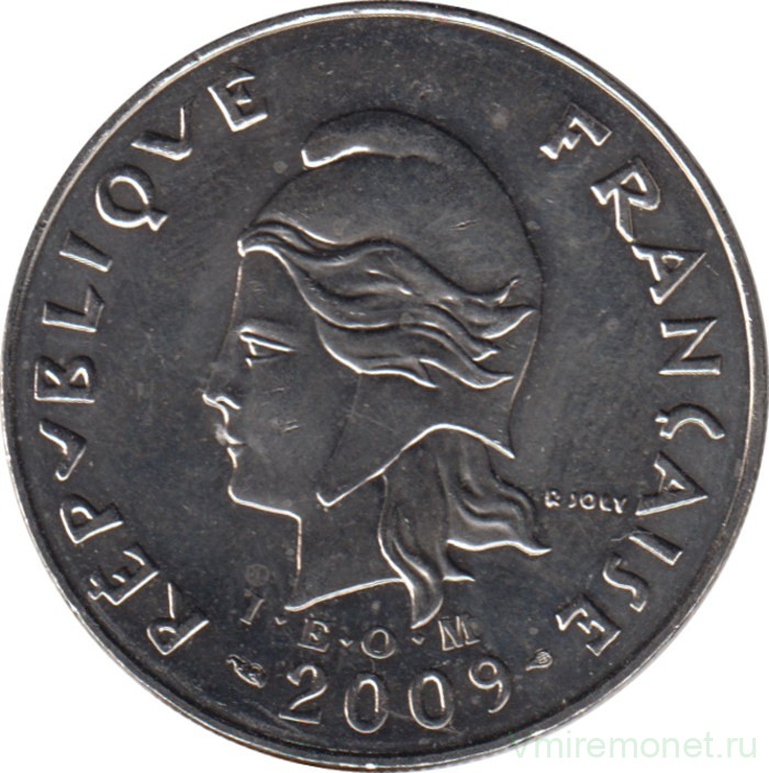 Монета. Французская Полинезия. 20 франков 2009 год.