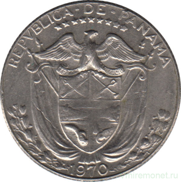 Монета. Панама. 1/4 бальбоа 1970 год.
