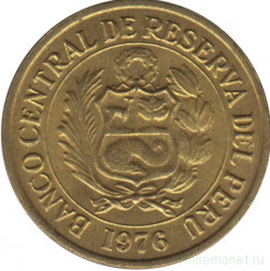 Монета. Перу. 1 соль 1976 год.