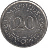 Монета. Маврикий. 20 центов 1993 год. ав.