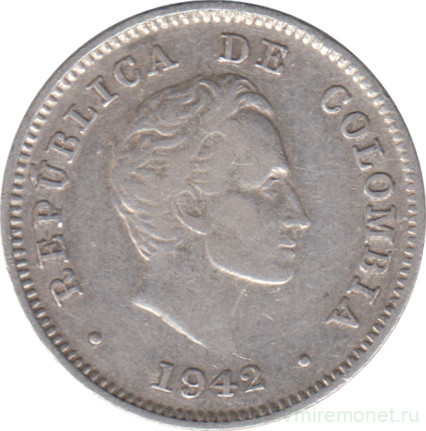 Монета. Колумбия. 10 сентаво 1942 год (B).