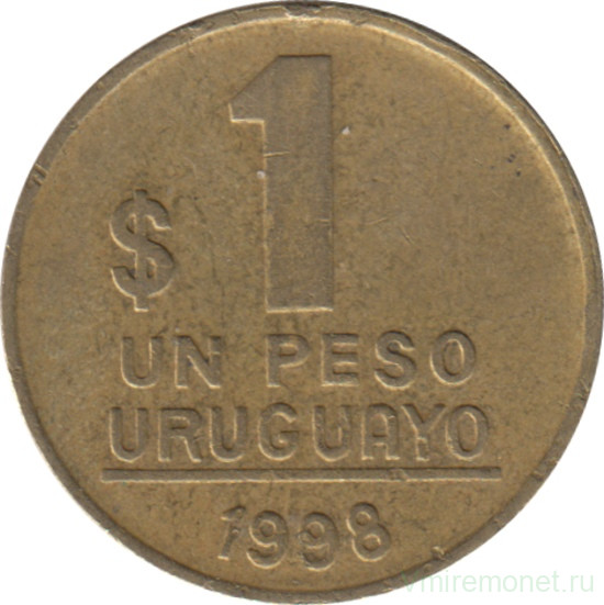 Монета. Уругвай. 1 песо 1998 год.