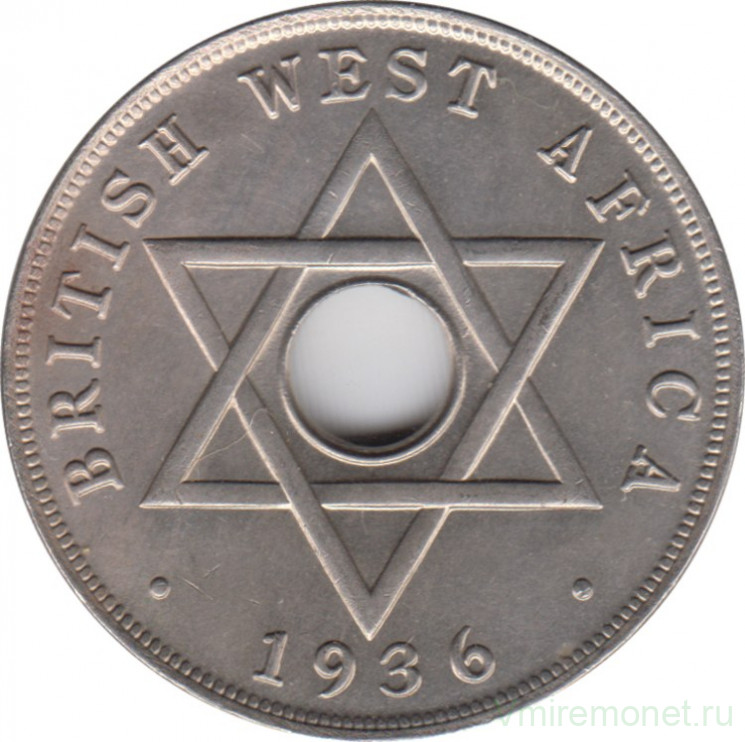 Монета. Британская Западная Африка. 1 пенни 1936 год. Эдвард VIII. H.