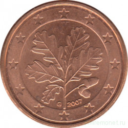 Монета. Германия. 1 цент 2007 год. (G).