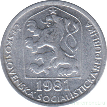 Монета. Чехословакия. 10 геллеров 1981 год.
