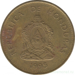 Монета. Гондурас. 10 сентаво 1995 год.