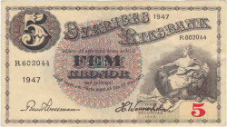 Банкнота. Швеция. 5 крон 1947 год. Тип 33ad(1).