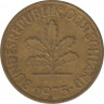 Монета. ФРГ. 10 пфеннигов 1975 год. Монетный двор - Штутгарт (F). ав.