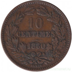 Монета. Люксембург. 10 сантимов 1860 год.