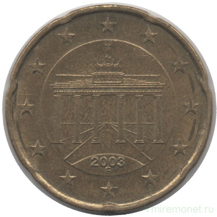 Монета. Германия. 20 центов 2003 год. (F).