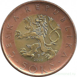 Монета. Чехия. 50 крон 2009 год.