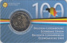 Монета. Бельгия. 2 евро 2021 год. 100 лет Бельгийско-Люксембургскому экономическому союзу. Коинкарта Belgie. ав.