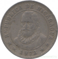 Монета. Никарагуа. 25 сентаво 1972 год.