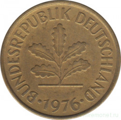 Монета. ФРГ. 5 пфеннигов 1976 год. Монетный двор - Гамбург (J).