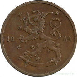 Монета. Финляндия. 10 пенни 1924 год. 