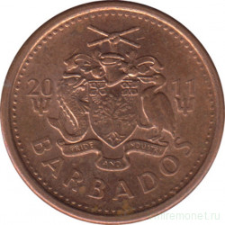 Монета. Барбадос. 1 цент 2011 год.