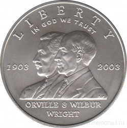 Монета. США. 1 доллар 2003 год (P). 100 лет первому полёту.